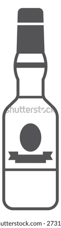 Beer bottle line icon. Pub menu symbol