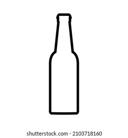 Icono de línea de botella de cerveza, logotipo vectorial aislado en fondo blanco