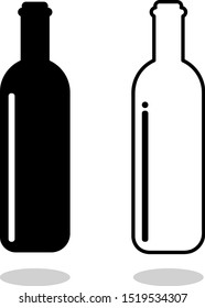 Beer bottle line icon. Wine bottle icon isolated on white background