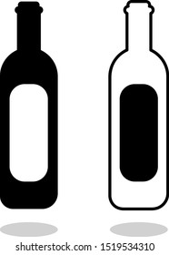 Beer bottle line icon. Wine bottle icon isolated on white background