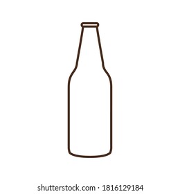 Beer bottle line style icon design, Pub alcohol bar brewery drink ale and lager theme Vector illustration