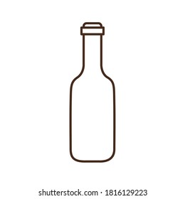 Beer bottle line style icon design, Pub alcohol bar brewery drink ale and lager theme Vector illustration