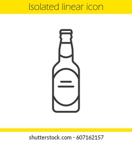 Beer Bottle Linear Icon. Thin Line Illustration. Contour Symbol. Vector Isolated Outline Drawing