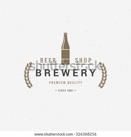 Beer bottle logo or badge design element vector illustration