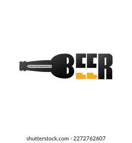 beer bottle logo design om white background