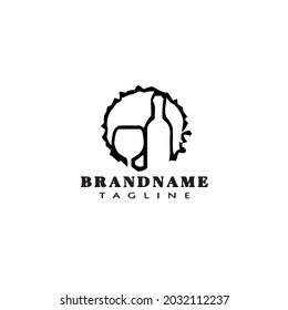 beer bottle logo icon design template modern vector illustration