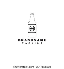beer bottle logo icon design template black modern isolated vector illustration