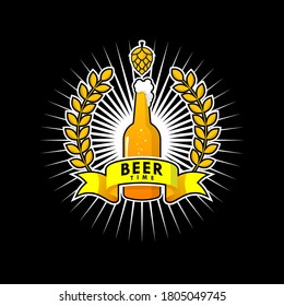 Beer bottle logo, perfect for beer shop logos and home breweries