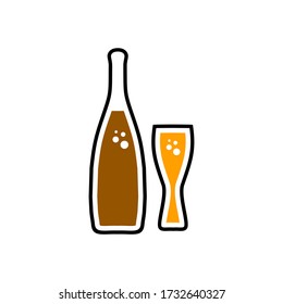 beer bottle logo vector design