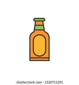 beer bottle oktoberfest icon line filled