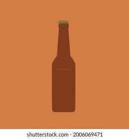 beer bottle on brown background