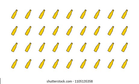 Beer bottle on white background seamless pattern