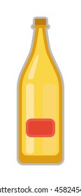 Beer bottle on white background and vector beer bottle