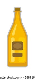 Beer bottle on white background and vector beer bottle