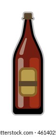 Beer bottle on white background and vector beer bottle