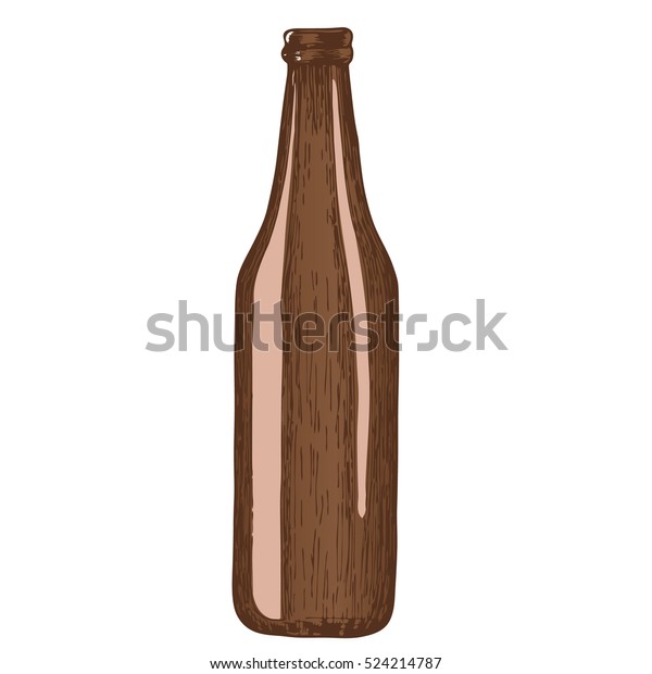 Beer Bottle On White Background Colorful Stock Vector Royalty