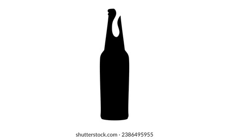 Beer Bottle Opened With Resultant Beer And Foam