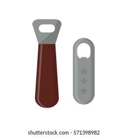 Beer bottle opener kitchen tool vector illustration.