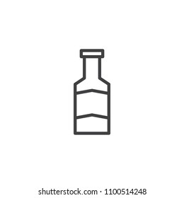Beer bottle outline icon. linear style sign for mobile concept and web design. Alcoholic drink simple line vector icon. Symbol, logo illustration. Pixel perfect vector graphics