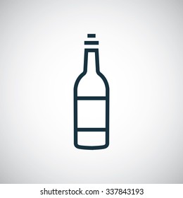 beer bottle outline, thin, flat, digital icon for web and mobile
