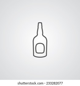 beer bottle outline thin symbol, dark on white background, logo editable, creative template 