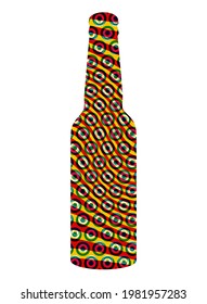 Beer bottle overlap abstract geometric pattern style poster design. Vector illustration.