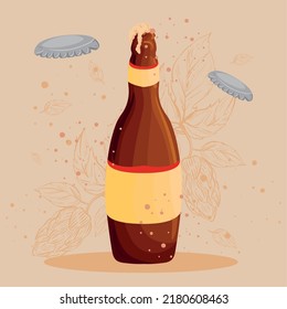 beer bottle poster with foam
