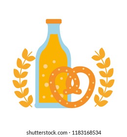 beer bottle with pretzel and crown