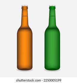 Botella De Cerveza Ilustración Realista 3d Vector Aislado En Fondo Blanco.
