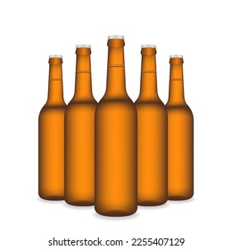 Beer bottle Realistic 3d Vector Illustration Isolated On White Background.