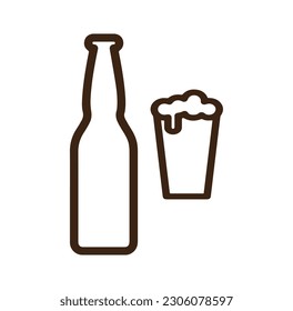 beer bottle related icon isolated on background