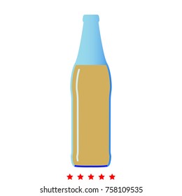 Beer bottle set icon