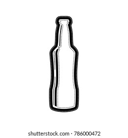 Beer bottle sign. Vector. Flat style black icon on white.