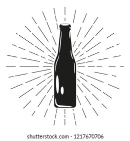 Beer bottle sign. Vector illustration.