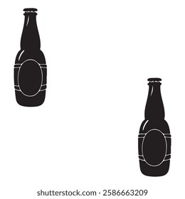 Beer Bottle Silhouette, Barrel illustration, Bottle icon Silhouette, Beer Bottle Silhouette illustration