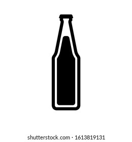 Beer bottle silhouette icon. Clipart image isolated on white background