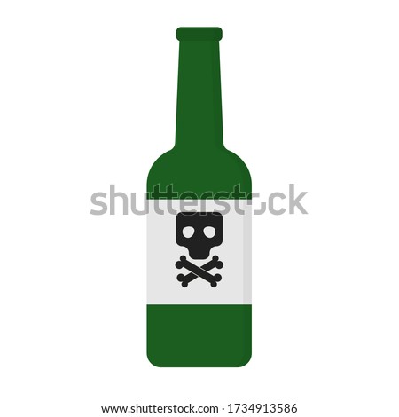 Beer in bottle simple flat icon isolated design illustration.