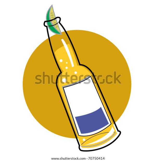 Beer Bottle Slice Lime Clip Art Stock Vector (Royalty Free) 70750414