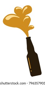 beer bottle and splash drinks. vector illustration. alcohol beverage for shop, party, store, restaurant.