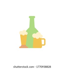 Beer bottle, beer steins icon. Simple color vector elements of international beer day icons for ui and ux, website or mobile application