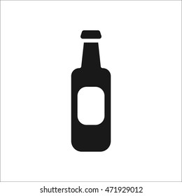 Beer bottle symbol sign simple icon on background