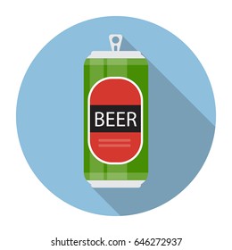 Beer Bottle Template in Modern Flat Style Icon on White. Material for Design. Vector Illustration EPS10