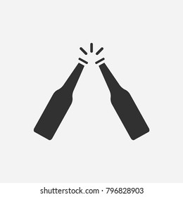 Beer bottle toast icon illustration isolated vector sign symbol