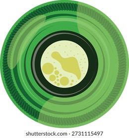 Vector de la vista superior de la botella de cerveza.