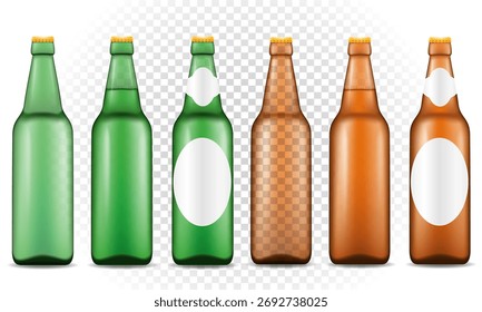 beer in bottle transparent stock vector illustration beverage icons