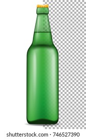 beer in bottle transparent stock vector illustration isolated on white background