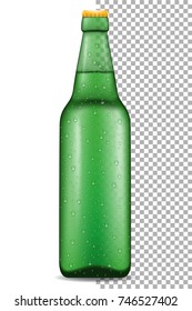 beer in bottle transparent stock vector illustration isolated on white background