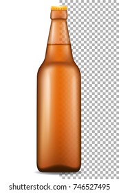 beer in bottle transparent stock vector illustration isolated on white background