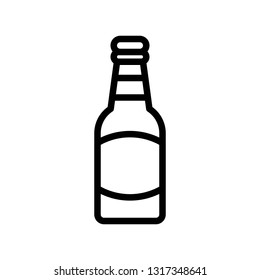 Beer bottle vector, Feast of Saint Patrick line style icon