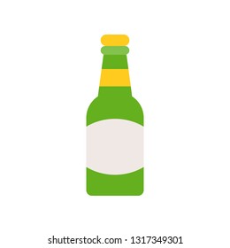 Beer bottle vector, Feast of Saint Patrick flat style icon